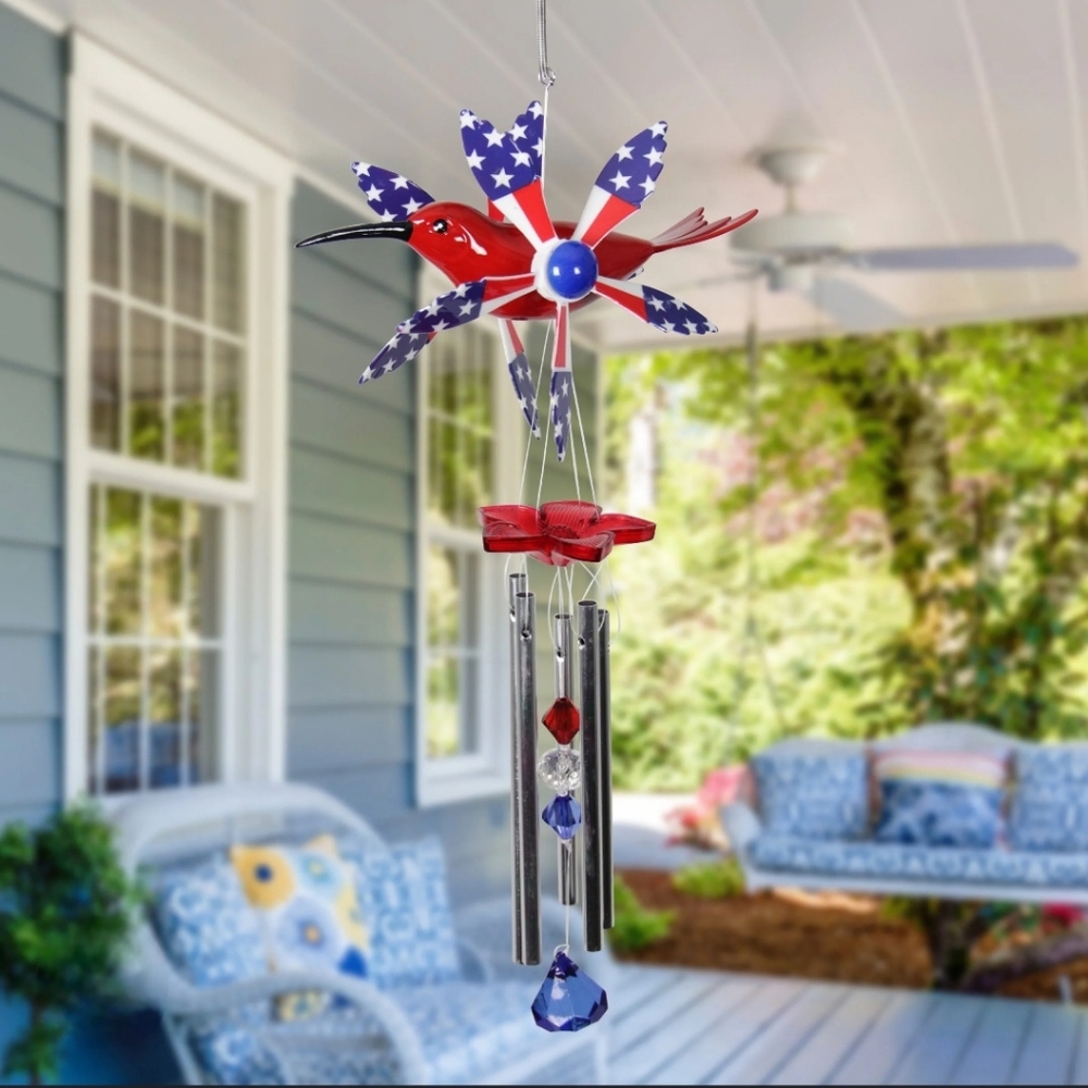 Patriotic Hummingbird Wind Chime - Picture 9 of 13